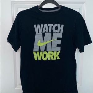 Boys Nike Cotton T-Shirt “Watch Me Work”